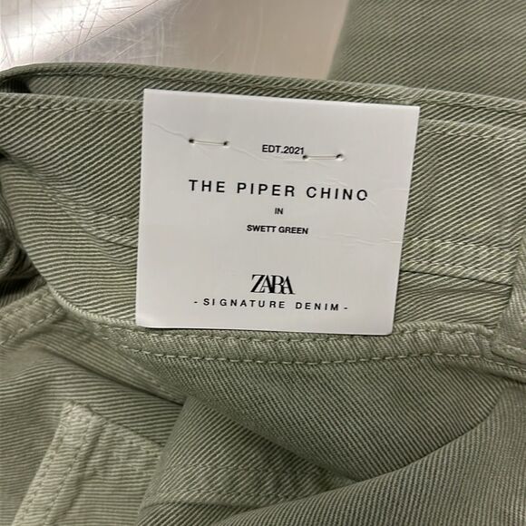 ZARA | Khaki | ZW THE PIPER CHINO JEANS - Picture 12 of 13
